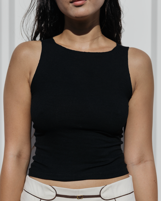 Everyday Ribbed Tank in Black