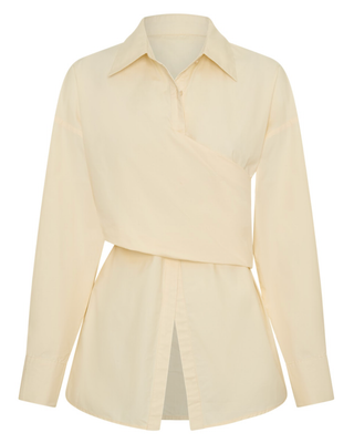 Vacanza Wrap Shirt in Butter-Yellow