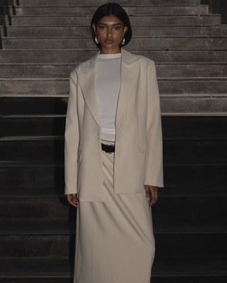 Tailored Business Skirt in Bone