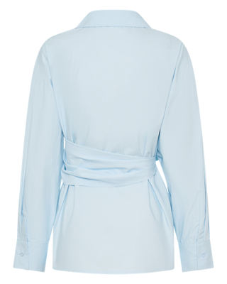 Vacanza Wrap Shirt in Powder Blue