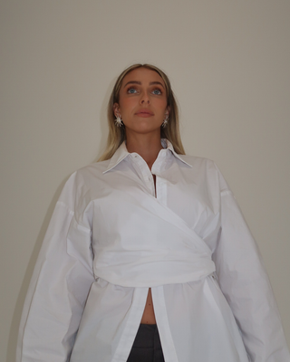 Vacanza Wrap Shirt in White