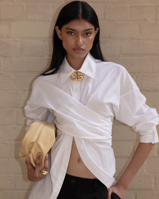 Vacanza Wrap Shirt in White