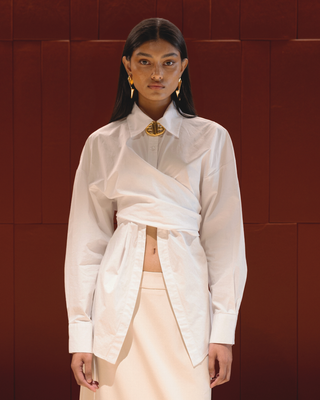 Vacanza Wrap Shirt in White