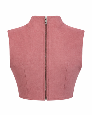 Stevie Crop Top | Blush Suede