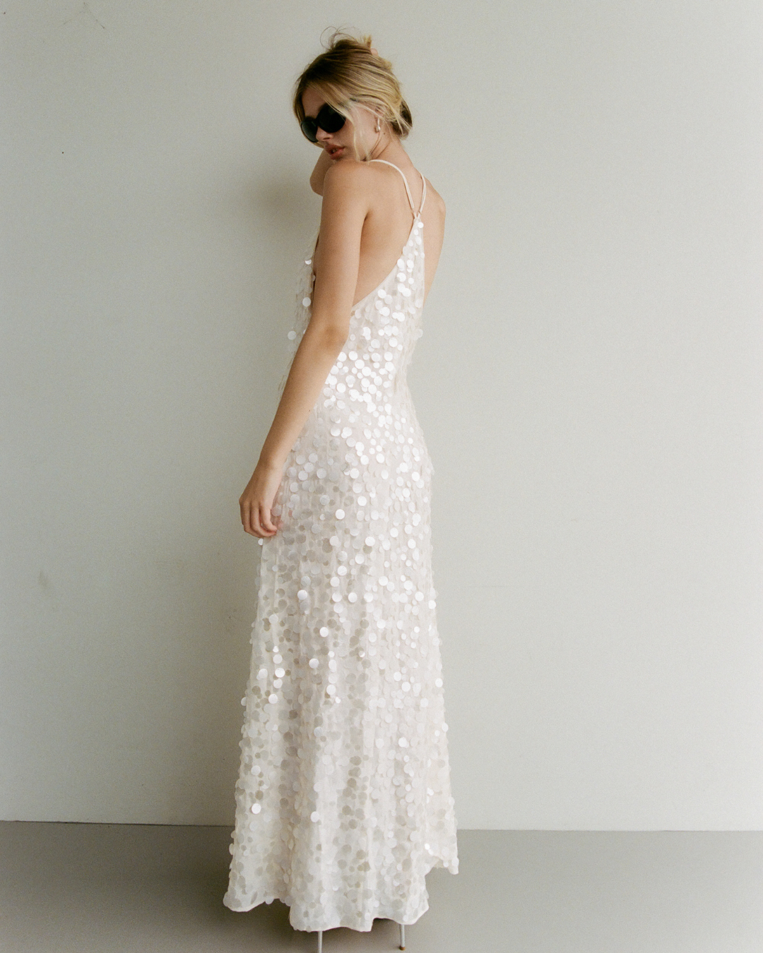 frankie sequin dress Reformation Frankie Dress | Ivory Sequin