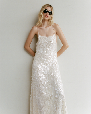 Frankie Sequin Maxi Dress | Ivory Nacre