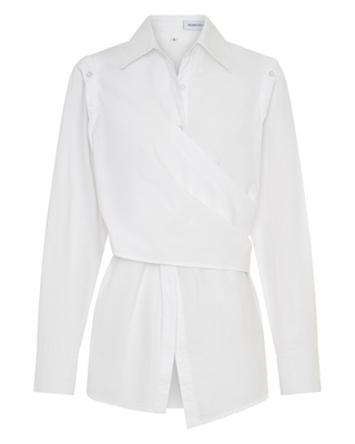 Deconstructed Wrap Shirt in White
