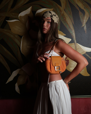 Luna Crochet Cap in Tan