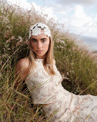 Luna Crochet Cap in White