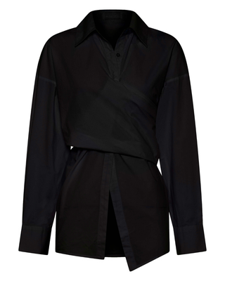 Vacanza Wrap Shirt in Noir