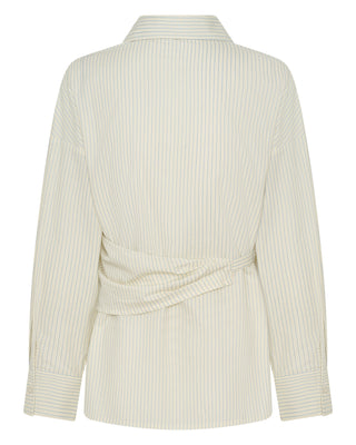 Vacanza Wrap Shirt in Pinstripe