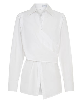 Deconstructed Wrap Shirt in White