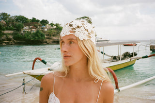 Luna Crochet Cap in White
