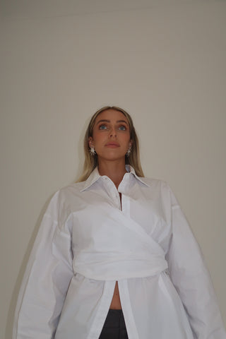 Vacanza Wrap Shirt in White