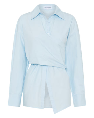 Vacanza Wrap Shirt in Powder Blue