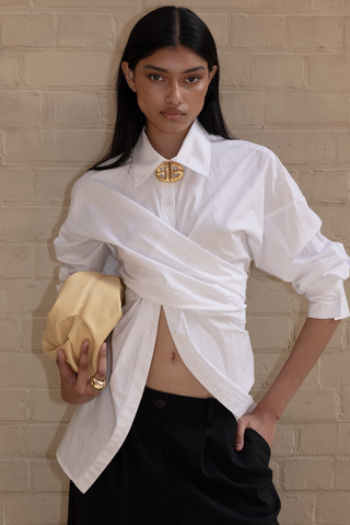 Vacanza Wrap Shirt in White